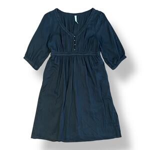 Old Navy Black Cotton Dress Women’s Small Empire Waist Knee Length Pockets